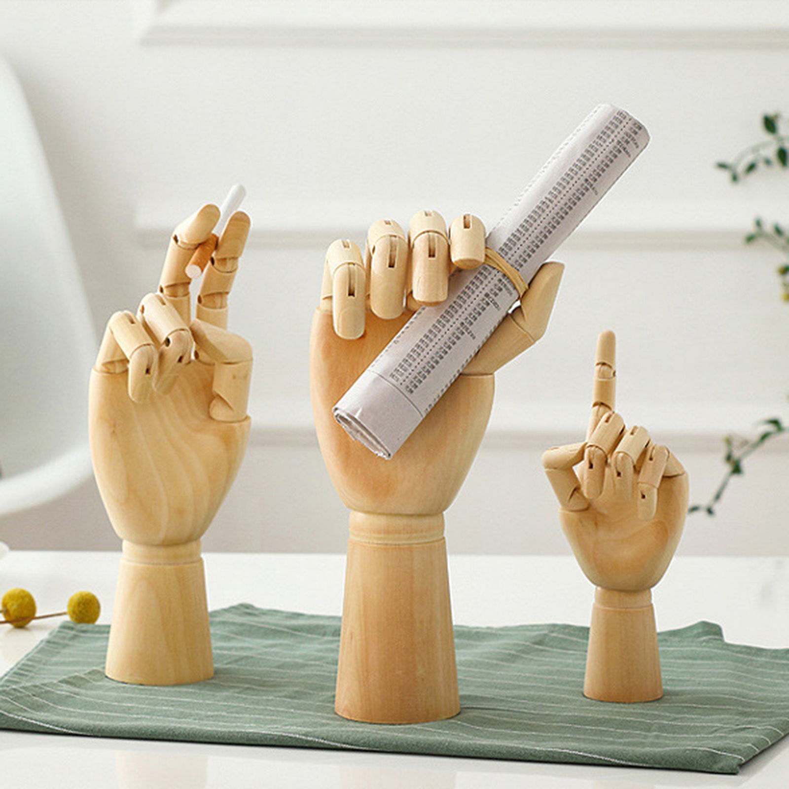 Nuolin Mini Creative Wooden Art Model Decoration Wooden Doll Joint Hand